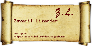 Zavadil Lizander névjegykártya